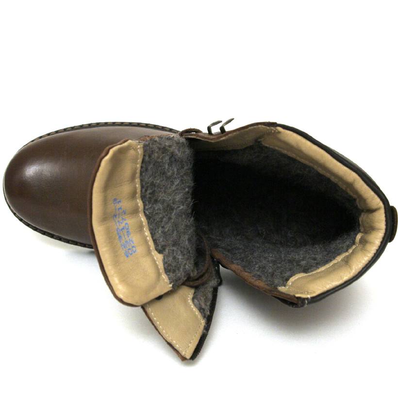 Ботинки треккинговые 6295-2-3 кожа-шерсть коричневые 1